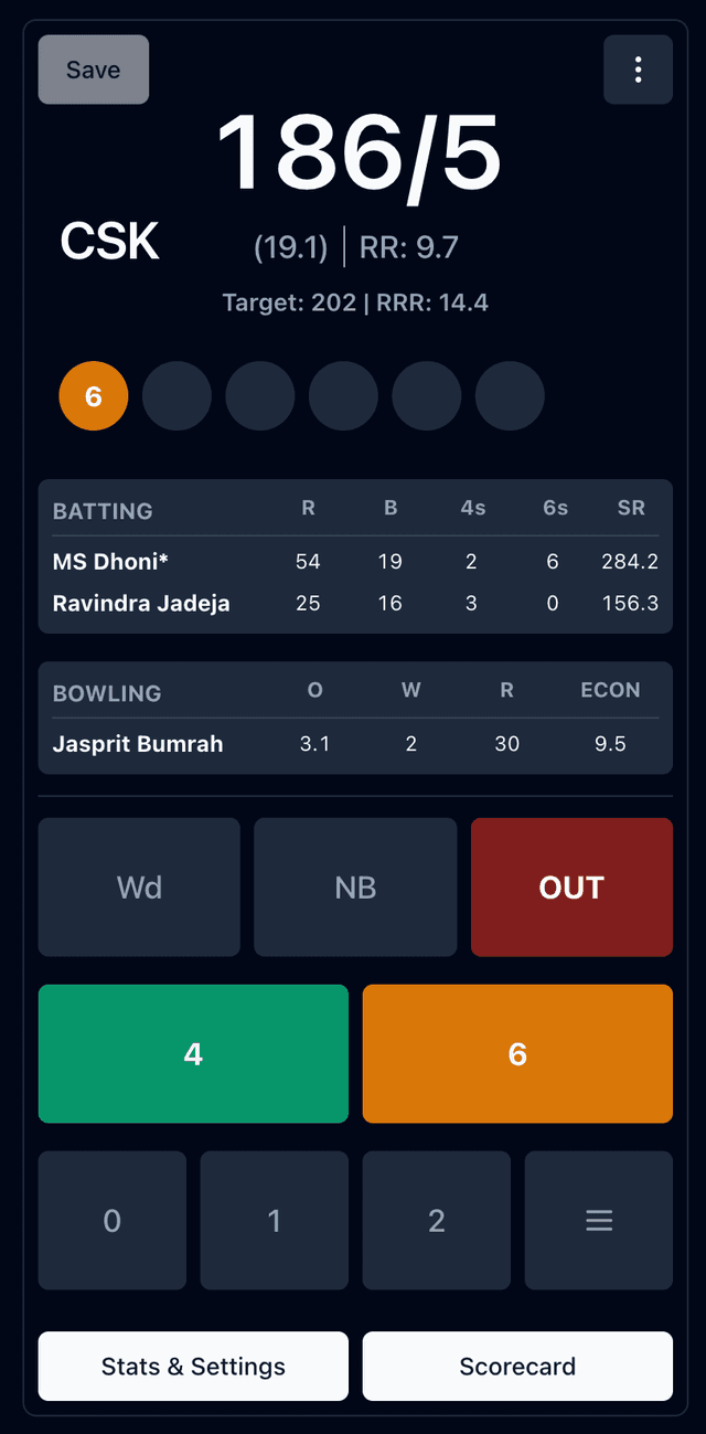 Cricket Scorer demo