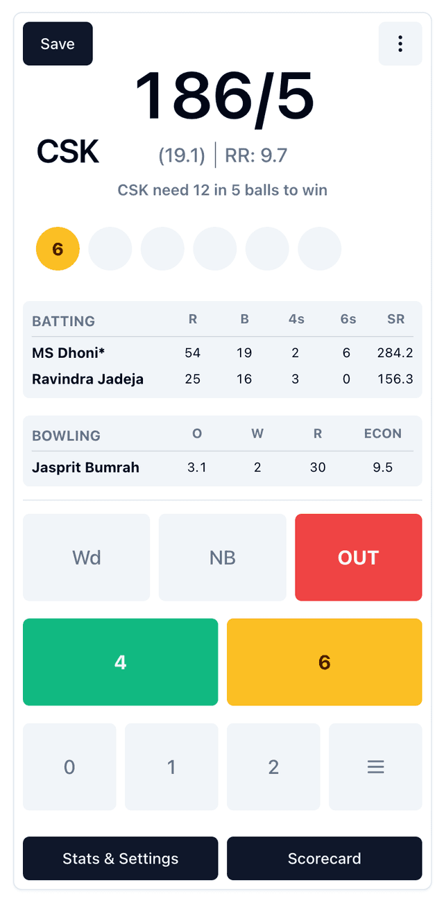 Cricket Scorer demo